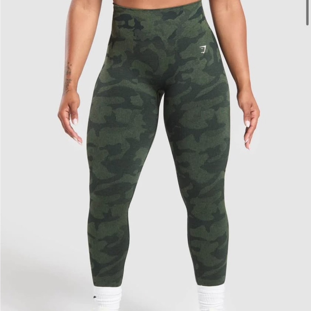 Gymshark Adapt Seamless Camo Leggings - Green